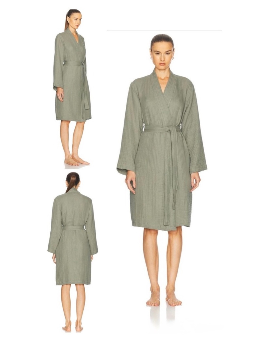 Parachute cotton gauze cloud robe in green unisex size large